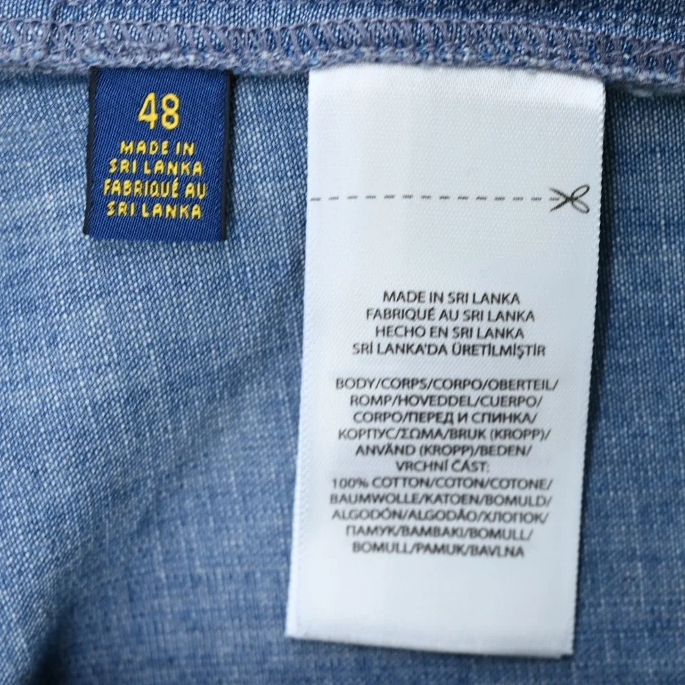 Polo Ralph Lauren Men 48 Classic Fit Blue Chambray Chino Shorts Quiet Luxury